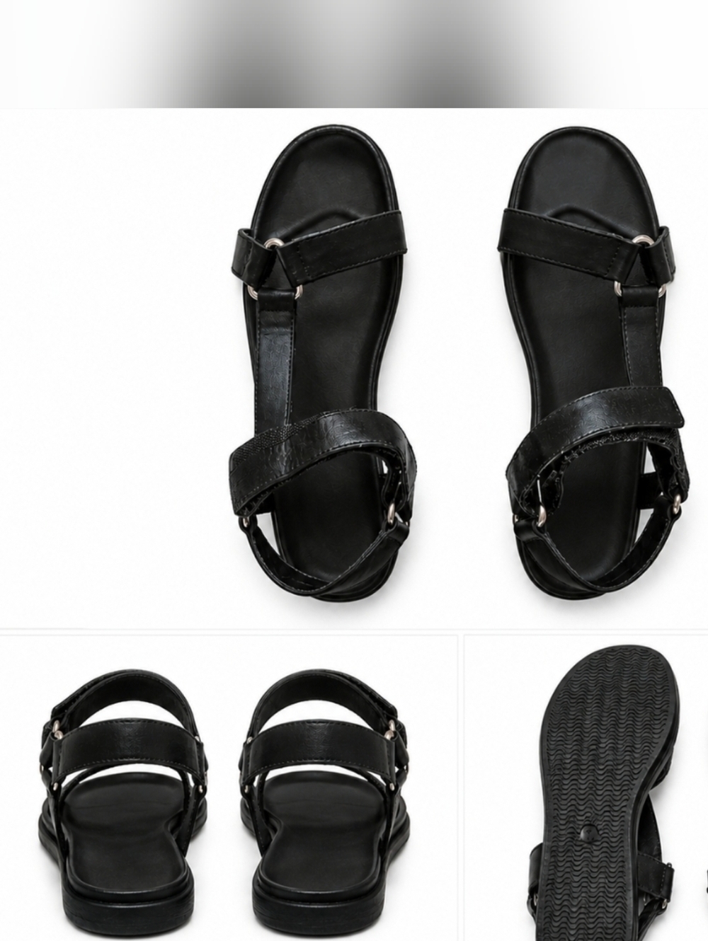 a new day Black Strappy Sandals with Buckle Detail